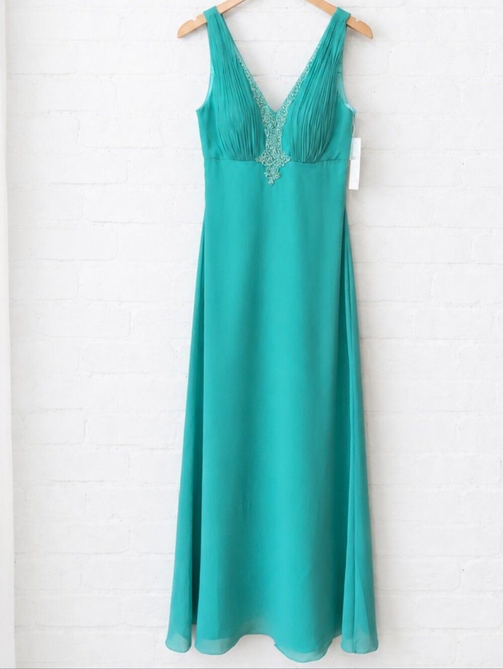 NWT Jimmy Lee Elegant Tiffany Blue Green Evening Gown Size M